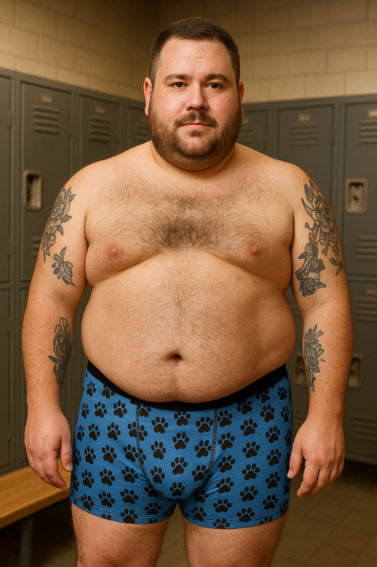 Blue & Bear Paw Print Boxer Briefs – Bold & Comfortable Men’s Underwear