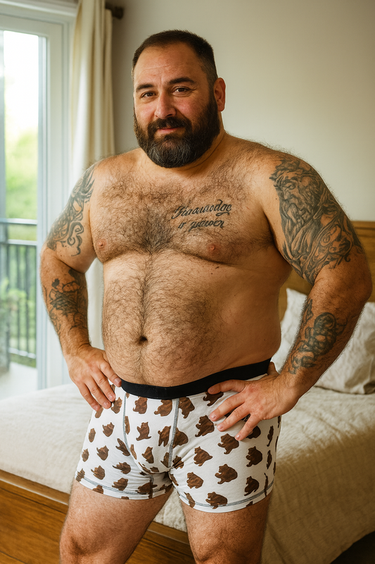 Playful Bear Pattern Boxer Briefs