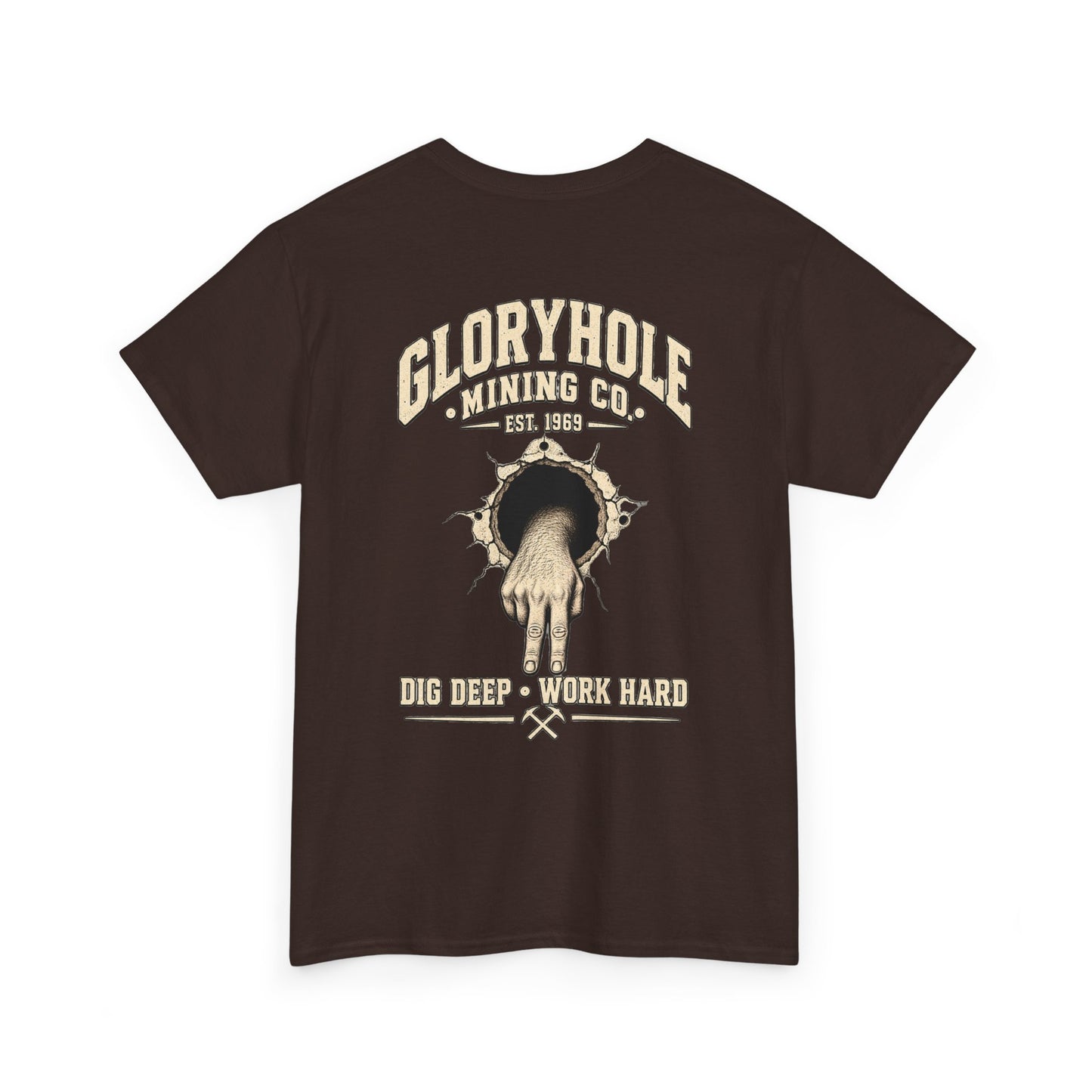 Gloryhole Mining Co. – Dig Deep, Work Hard | Vintage Bear T-Shirt