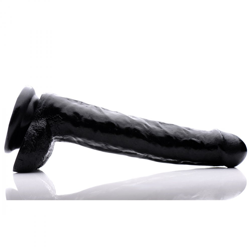 8 Inch Slim Dildo with Balls- Black