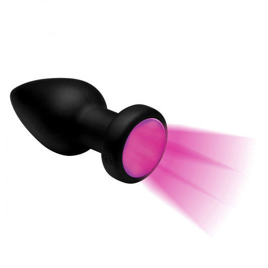 5 Color Light Up Vibrating Rechargeable Anal Plug - Large