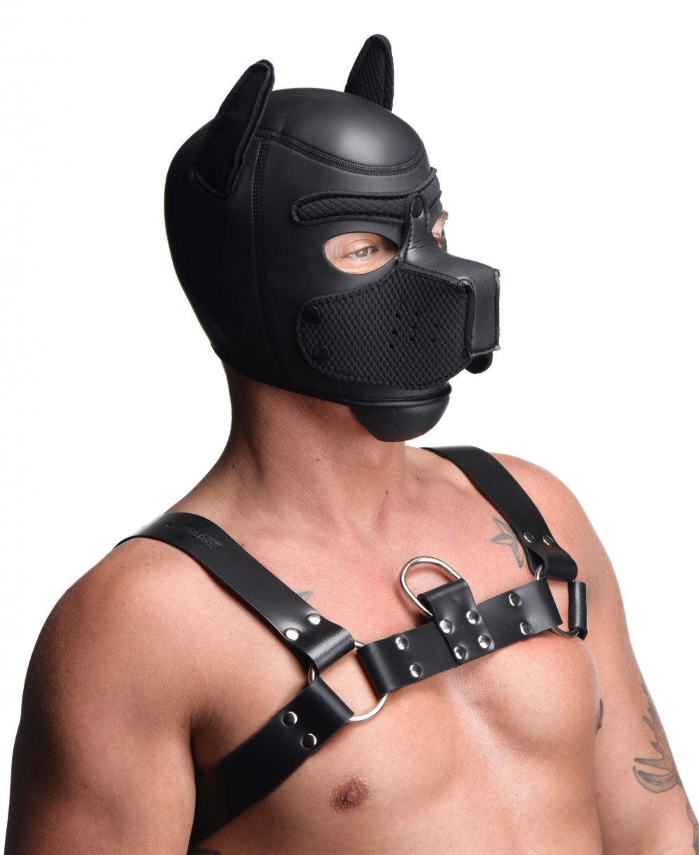 Spike Neoprene Puppy Hood - Black