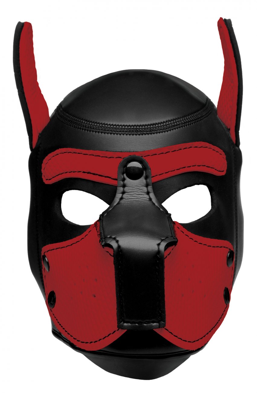 Spike Neoprene Puppy Hood - Red