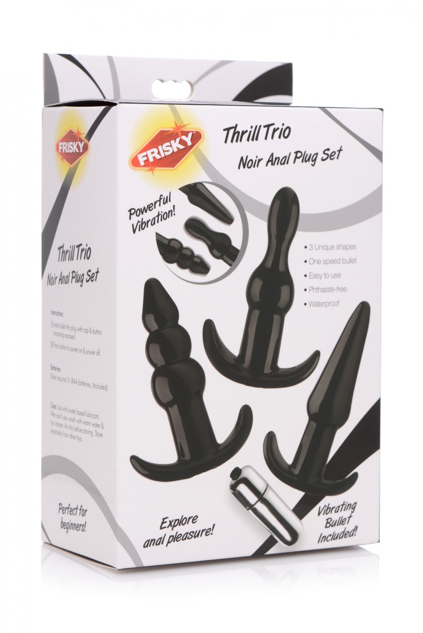 Thrill Trio Vibrating Anal Plug Set - Black