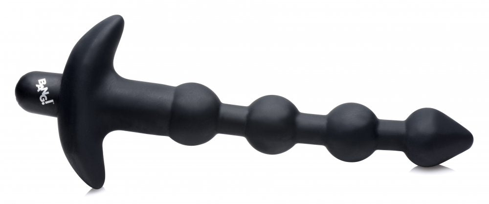 Remote Control Vibrating Silicone Anal Beads - Black