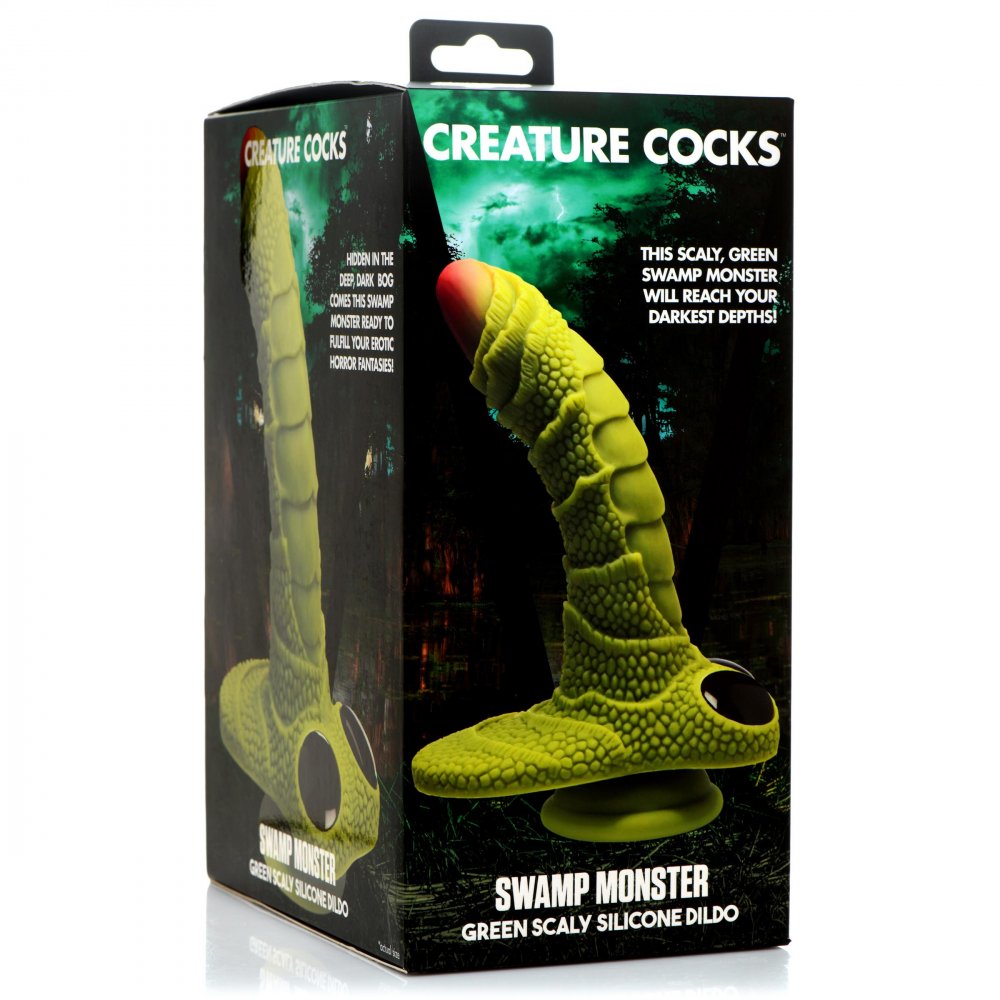 Swamp Monster Green Scaly Silicone Dildo